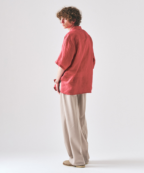 417 EDIFICE（フォーワンセブンエディフィス）の「ノルマンディーリネン S/Sシャツ（シャツ/ブラウス・メンズ・ホワイト/ピンク/ブルー/ブラック/アイボリー/カーキ/ベージュ・SMALL/MEDIUM/LARGE）」の22枚目の写真