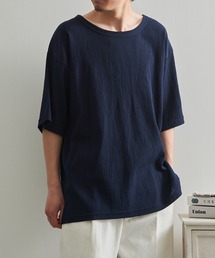 【LIFEMAX】楊柳Tシャツ 半袖無地 シボ感 凹凸生地 涼しい 通気性 清涼感 サラサラ 軽量 夏素材 シンプル インナー MS1175