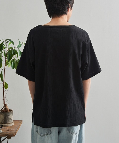 LIFEMAX(ライフマックス)の「【LIFEMAX】楊柳Tシャツ 半袖無地 シボ感 凹凸生地 涼しい 通気性 清涼感 サラサラ 軽量 夏素材 シンプル インナー MS1175(Tシャツ/カットソー・メンズ・ネイビー/ブラック・M/L/XL)」の13枚目の写真