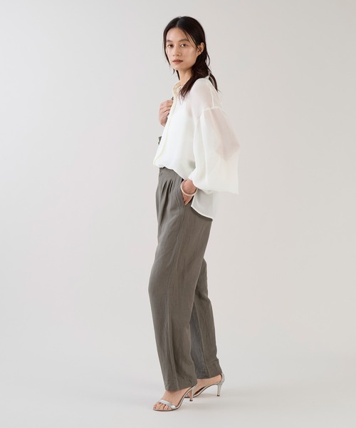 marmors（マルモア）の「【marmors】シアーギャザーブラウス〈セットアップ対応〉（シャツ/ブラウス・レディース・ブラック/ブラウン/ホワイト・36）」の9枚目の写真