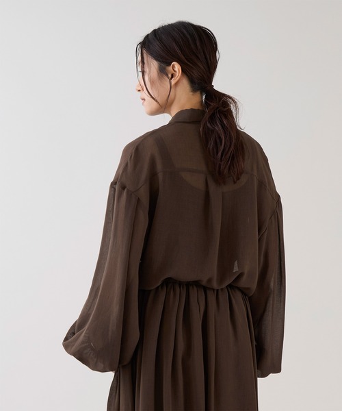 marmors（マルモア）の「【marmors】シアーギャザーブラウス〈セットアップ対応〉（シャツ/ブラウス・レディース・ブラック/ブラウン/ホワイト・36）」の17枚目の写真