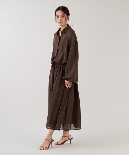 marmors（マルモア）の「【marmors】シアーギャザーブラウス〈セットアップ対応〉（シャツ/ブラウス・レディース・ブラック/ブラウン/ホワイト・36）」の18枚目の写真