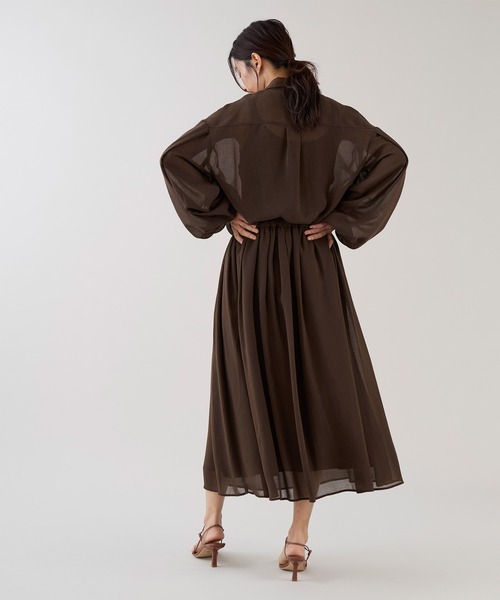 marmors（マルモア）の「【marmors】シアーギャザーブラウス〈セットアップ対応〉（シャツ/ブラウス・レディース・ブラック/ブラウン/ホワイト・36）」の22枚目の写真