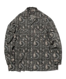 BEAMS PLUS(�r�[���X�v���X)��Open Collar Block Print(�V���c/�u���E�X)