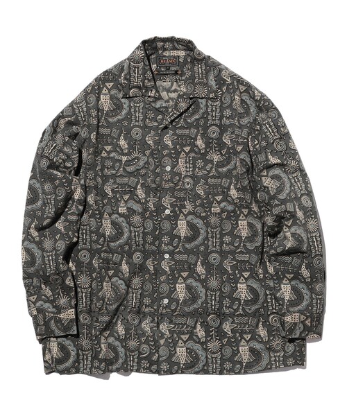 BEAMS PLUS(ビームスプラス)の「Open Collar Block Print(シャツ/ブラウス・メンズ・ネイビー・LARGE/MEDIUM/SMALL/X-LARGE)」の1枚目の写真