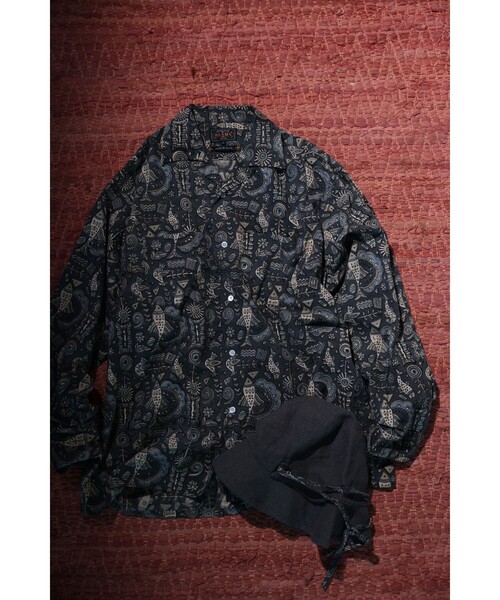 BEAMS PLUS(ビームスプラス)の「Open Collar Block Print(シャツ/ブラウス・メンズ・ネイビー・LARGE/MEDIUM/SMALL/X-LARGE)」の10枚目の写真