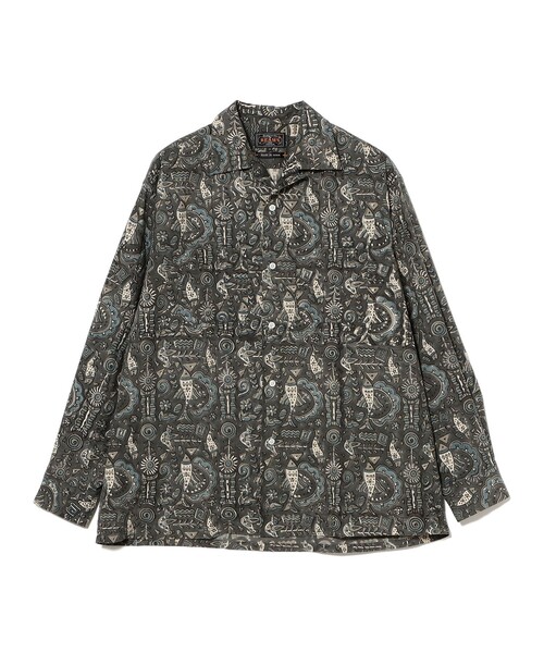 BEAMS PLUS(ビームスプラス)の「Open Collar Block Print(シャツ/ブラウス・メンズ・ネイビー・LARGE/MEDIUM/SMALL/X-LARGE)」の7枚目の写真