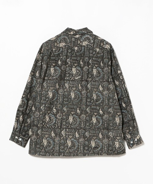 BEAMS PLUS(ビームスプラス)の「Open Collar Block Print(シャツ/ブラウス・メンズ・ネイビー・LARGE/MEDIUM/SMALL/X-LARGE)」の3枚目の写真