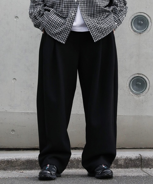 セール】サイドタックワイドスウェットパンツ（スウェットパンツ