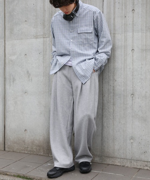 NAKER(ネイカー)の「サイドタックワイドスウェットパンツ(スウェットパンツ・メンズ・ブラック/杢グレー・M/S/XL/L)」の20枚目の写真