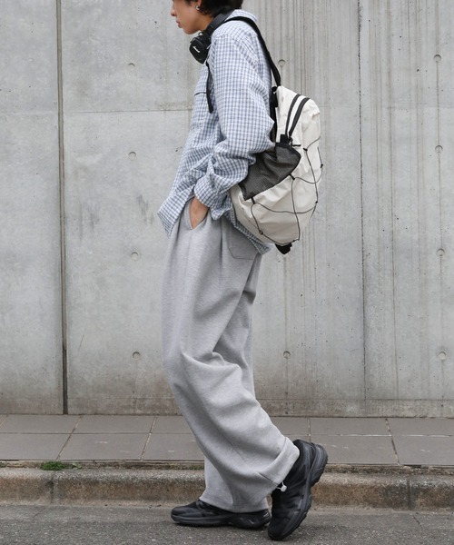 NAKER(ネイカー)の「サイドタックワイドスウェットパンツ(スウェットパンツ・メンズ・ブラック/杢グレー・M/S/XL/L)」の21枚目の写真