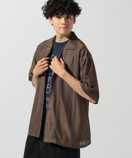 niko and...(ニコアンド)の「グラデーション透かしシャツ(シャツ/ブラウス・メンズ・オレンジ/チャコール/ライトブラウン/ダークブラウン・MEDIUM/LARGE)」の9枚目の写真