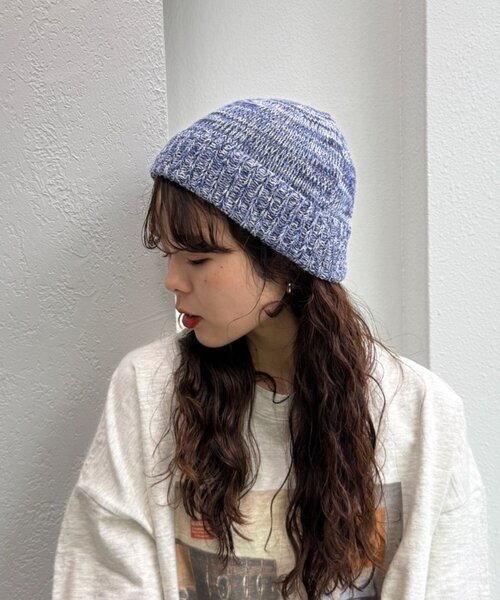 CIAOPANIC TYPY（チャオパニックティピー）の「【UNISEX】ミックスヤーンビーニー（ニットキャップ/ビーニー・レディース・ネイビー/グリーン/イエロー・ONE SIZE）」の13枚目の写真