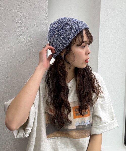 CIAOPANIC TYPY（チャオパニックティピー）の「【UNISEX】ミックスヤーンビーニー（ニットキャップ/ビーニー・レディース・ネイビー/グリーン/イエロー・ONE SIZE）」の12枚目の写真