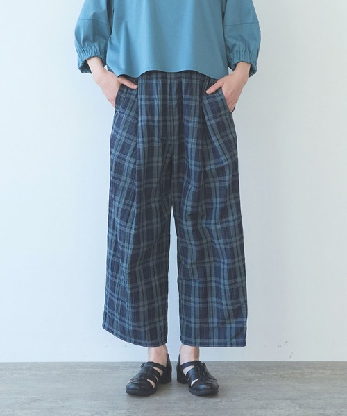 yuni（ユニ　）の「△L/C/Pe washer check gum tuck pants（その他パンツ・レディース・その他/ネイビー・FREE）」の10枚目の写真