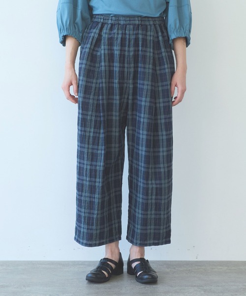 yuni（ユニ　）の「△L/C/Pe washer check gum tuck pants（その他パンツ・レディース・その他/ネイビー・FREE）」の11枚目の写真