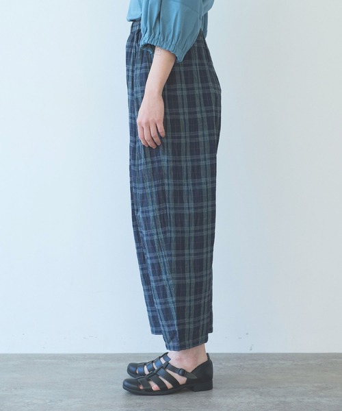 yuni（ユニ　）の「△L/C/Pe washer check gum tuck pants（その他パンツ・レディース・その他/ネイビー・FREE）」の12枚目の写真