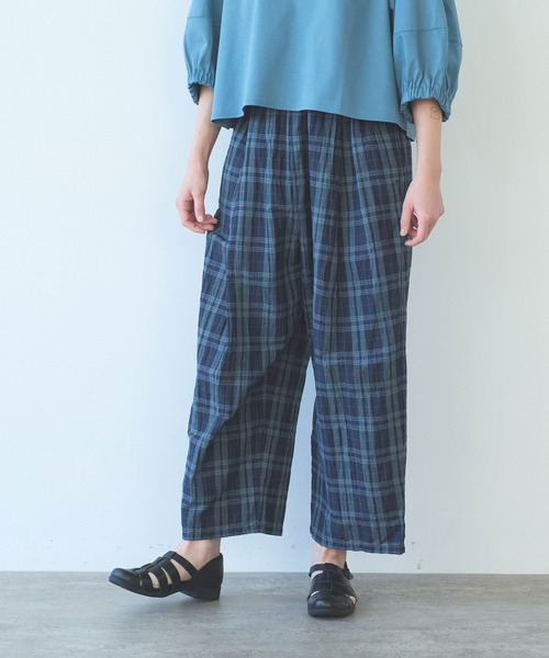 yuni（ユニ　）の「△L/C/Pe washer check gum tuck pants（その他パンツ・レディース・その他/ネイビー・FREE）」の6枚目の写真