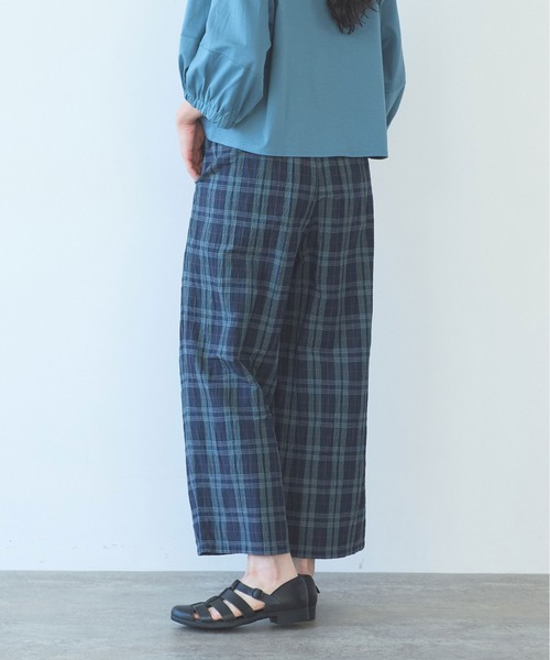 yuni（ユニ　）の「△L/C/Pe washer check gum tuck pants（その他パンツ・レディース・その他/ネイビー・FREE）」の8枚目の写真