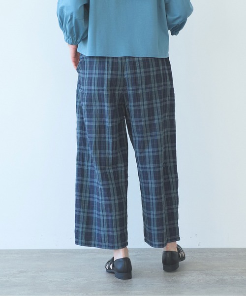 yuni（ユニ　）の「△L/C/Pe washer check gum tuck pants（その他パンツ・レディース・その他/ネイビー・FREE）」の9枚目の写真