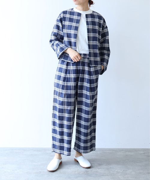 yuni（ユニ　）の「△L/C/Pe washer check gum tuck pants（その他パンツ・レディース・その他/ネイビー・FREE）」の19枚目の写真