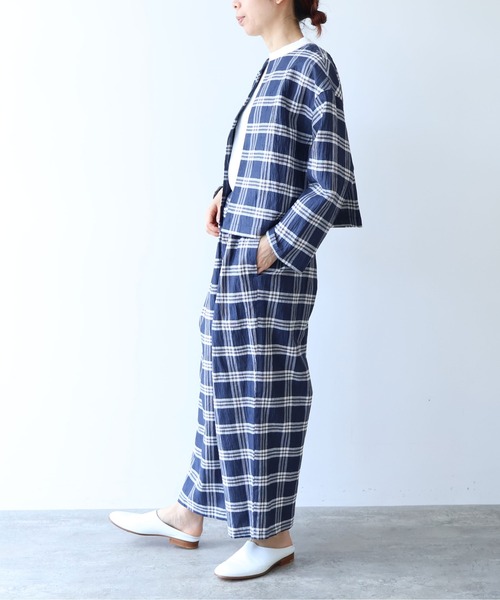 yuni（ユニ　）の「△L/C/Pe washer check gum tuck pants（その他パンツ・レディース・その他/ネイビー・FREE）」の20枚目の写真
