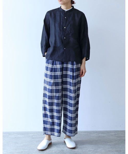 yuni（ユニ　）の「△L/C/Pe washer check gum tuck pants（その他パンツ・レディース・その他/ネイビー・FREE）」の21枚目の写真
