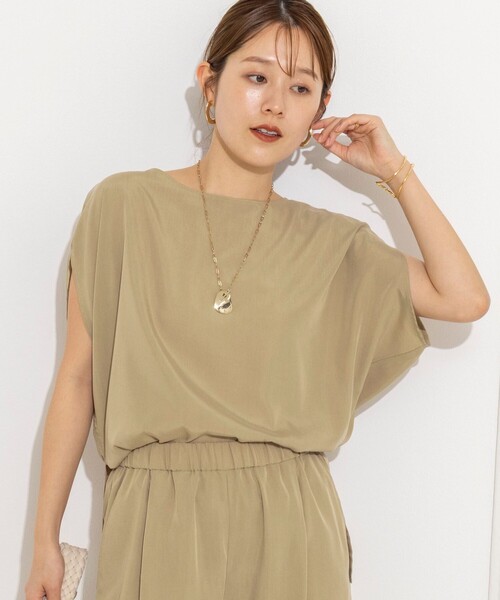 NOLLEY’S(ノーリーズ)の「《セットアップ対応》ウォッシャブルサンドウォッシュアシメブラウス(シャツ/ブラウス・レディース・チャコールグレー/ベージュ・38)」の8枚目の写真