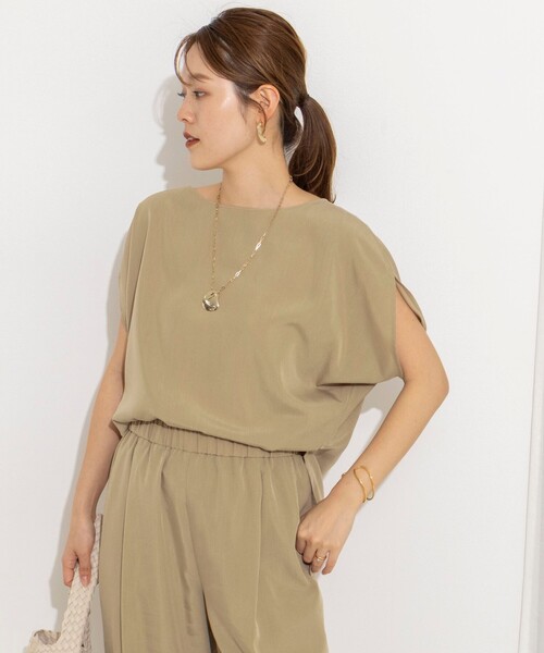 NOLLEY’S(ノーリーズ)の「《セットアップ対応》ウォッシャブルサンドウォッシュアシメブラウス(シャツ/ブラウス・レディース・チャコールグレー/ベージュ・38)」の9枚目の写真