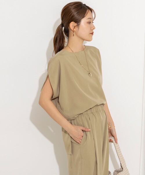 NOLLEY’S(ノーリーズ)の「《セットアップ対応》ウォッシャブルサンドウォッシュアシメブラウス(シャツ/ブラウス・レディース・チャコールグレー/ベージュ・38)」の11枚目の写真
