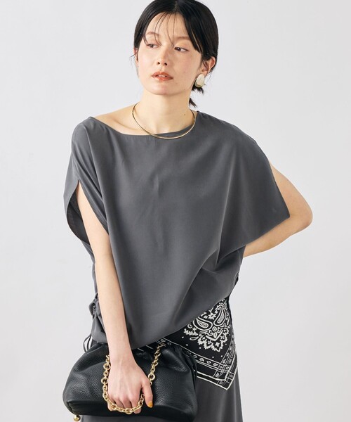 NOLLEY’S(ノーリーズ)の「《セットアップ対応》ウォッシャブルサンドウォッシュアシメブラウス(シャツ/ブラウス・レディース・チャコールグレー/ベージュ・38)」の17枚目の写真