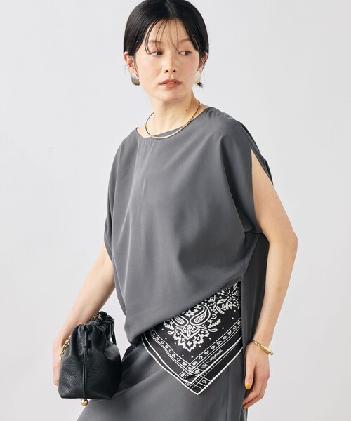 NOLLEY’S(ノーリーズ)の「《セットアップ対応》ウォッシャブルサンドウォッシュアシメブラウス(シャツ/ブラウス・レディース・チャコールグレー/ベージュ・38)」の18枚目の写真
