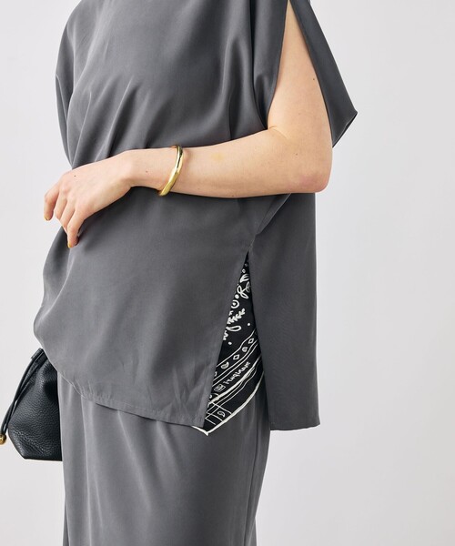 NOLLEY’S(ノーリーズ)の「《セットアップ対応》ウォッシャブルサンドウォッシュアシメブラウス(シャツ/ブラウス・レディース・チャコールグレー/ベージュ・38)」の21枚目の写真