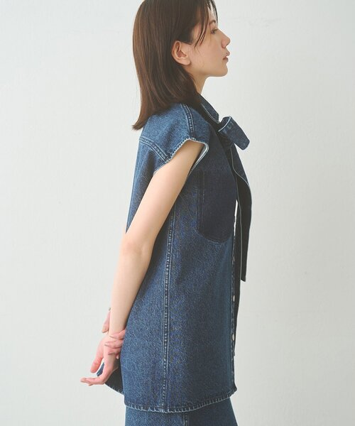 Whim Gazette(ウィムガゼット)の「デニムボウノースリーブシャツ/セットアップ可(シャツ/ブラウス・レディース・インディゴブルー・FREE)」の8枚目の写真