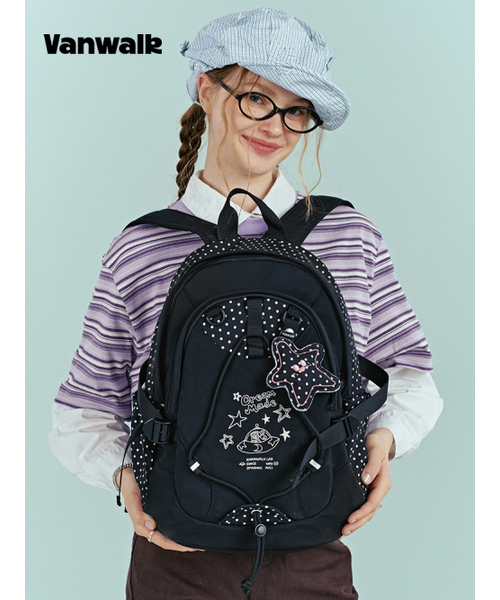 VANWALK（バンウォーク）の「トライアングルリエディションバックパック#2 [ドットブラック]（バックパック/リュック・レディース・ブラック・FREE）」の2枚目の写真