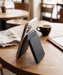 styiro（スタイロ）の「本革カードケース付きスマホスタンド 牛革ミニマルデザイン（カードケース）」