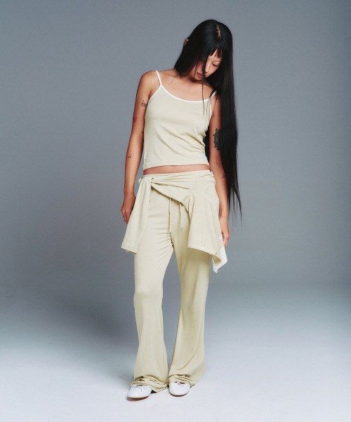 CLASSIC BOOT CUT LEGGINGS PANTS LIGHT GREEN