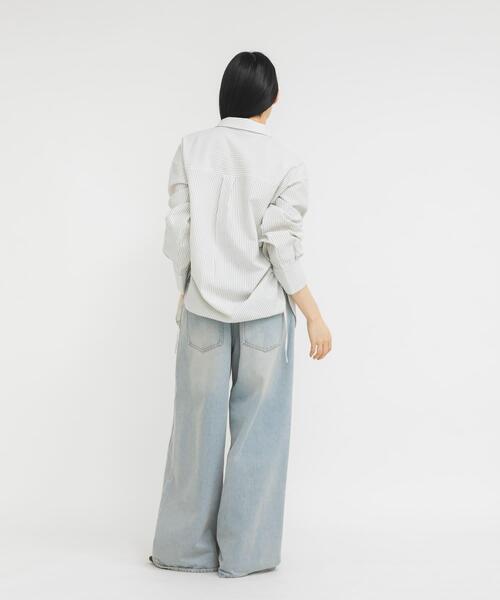 KBF(ケイビーエフ)の「サイドドロストサッカーシャツ(シャツ/ブラウス・レディース・ブルー系その他/ベージュ系その他/ホワイト系その他・ONE)」の9枚目の写真