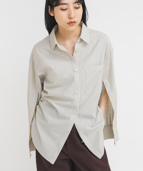 KBF(ケイビーエフ)の「サイドドロストサッカーシャツ(シャツ/ブラウス・レディース・ブルー系その他/ベージュ系その他/ホワイト系その他・ONE)」の12枚目の写真