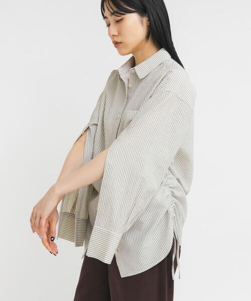 KBF(ケイビーエフ)の「サイドドロストサッカーシャツ(シャツ/ブラウス・レディース・ブルー系その他/ベージュ系その他/ホワイト系その他・ONE)」の13枚目の写真