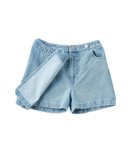 ROXY(ロキシー)の「ROXY/ロキシー キッズ スカート デニム シンプル TPT262063(スカート・キッズ・ブルー/ライトブルー・130cm/140cm/150cm)」の4枚目の写真