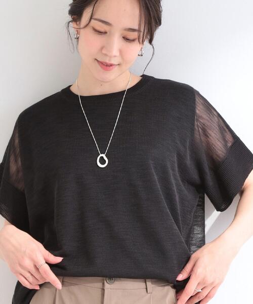 SHOO・LA・RUE（シューラルー）の「【2点セット/S-LL】インせず着られる シアーニット+タンクトップ（その他トップス・レディース・ライトイエロー系/ライトグレー/ブラック/ブルー・04/03/02/01）」の2枚目の写真