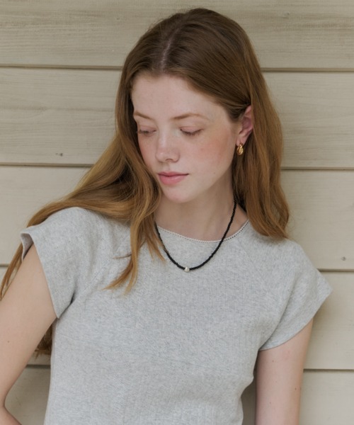 GIUNON(ジウノン)の「silver point beads necklace / シルバーポイントビーズネックレス(ネックレス・レディース・ブラック・FREE)」の4枚目の写真
