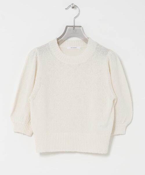 URBAN RESEARCH(アーバンリサーチ)の「ボリューム袖ショート丈ニット(ニット/セーター・レディース・ブラウン/オフホワイト/チャコールグレー・FREE)」の11枚目の写真