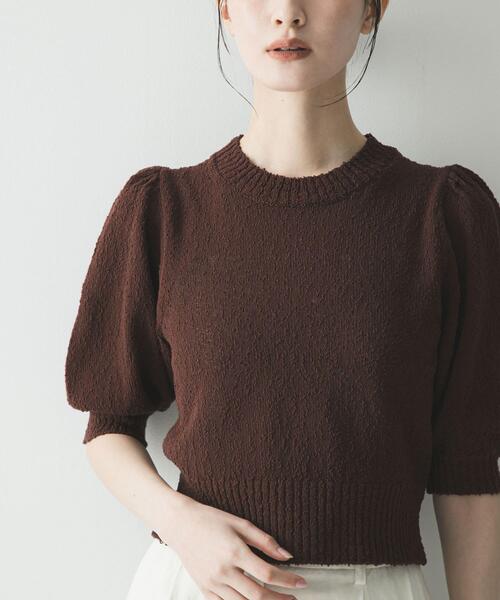 ニット/セーター admance Short Basic Knit brown URBAN RESEARCH（アーバンリサーチ） ニット セーター ヘアリーポロ衿