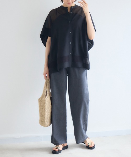 KATHARINE ROSS(キャサリンロス)の「ボイルメッシュドルマンシャツ(シャツ/ブラウス・レディース・オフホワイト/ブラック・FREE)」の3枚目の写真