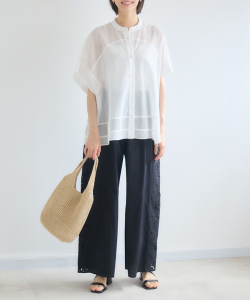 KATHARINE ROSS(キャサリンロス)の「ボイルメッシュドルマンシャツ(シャツ/ブラウス・レディース・オフホワイト/ブラック・FREE)」の11枚目の写真