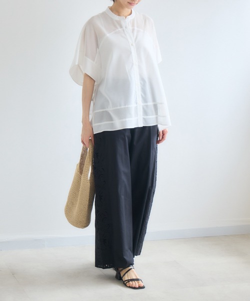 KATHARINE ROSS(キャサリンロス)の「ボイルメッシュドルマンシャツ(シャツ/ブラウス・レディース・オフホワイト/ブラック・FREE)」の12枚目の写真
