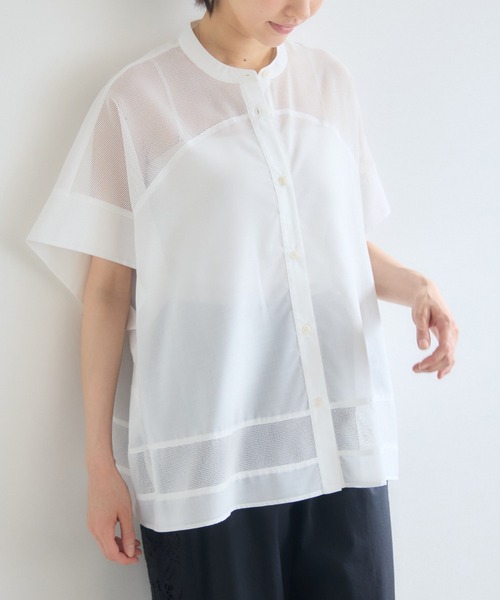 KATHARINE ROSS(キャサリンロス)の「ボイルメッシュドルマンシャツ(シャツ/ブラウス・レディース・オフホワイト/ブラック・FREE)」の5枚目の写真