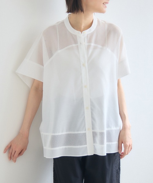 KATHARINE ROSS(キャサリンロス)の「ボイルメッシュドルマンシャツ(シャツ/ブラウス・レディース・オフホワイト/ブラック・FREE)」の6枚目の写真
